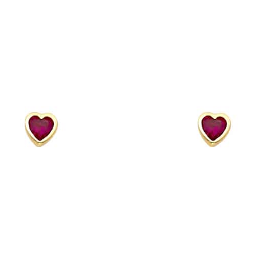 14K Yellow Gold Stud Earrings w/Screw