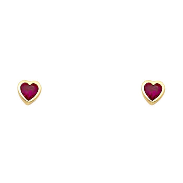 14K Yellow Gold Stud Earrings w/Screw