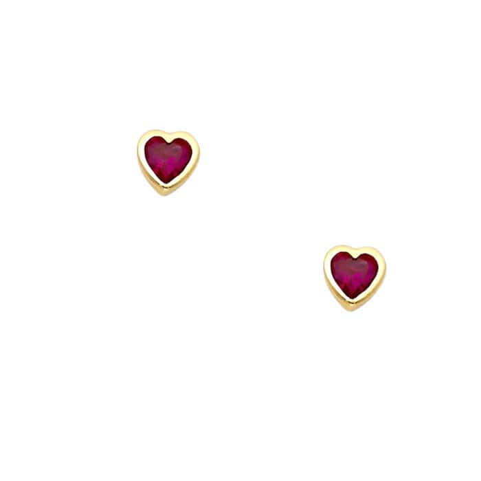 14K Yellow Gold Stud Earrings w/Screw - Image 2