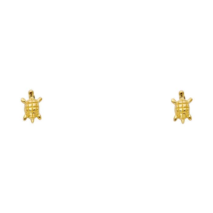 14K Yellow Gold Stud Earrings w/Screw