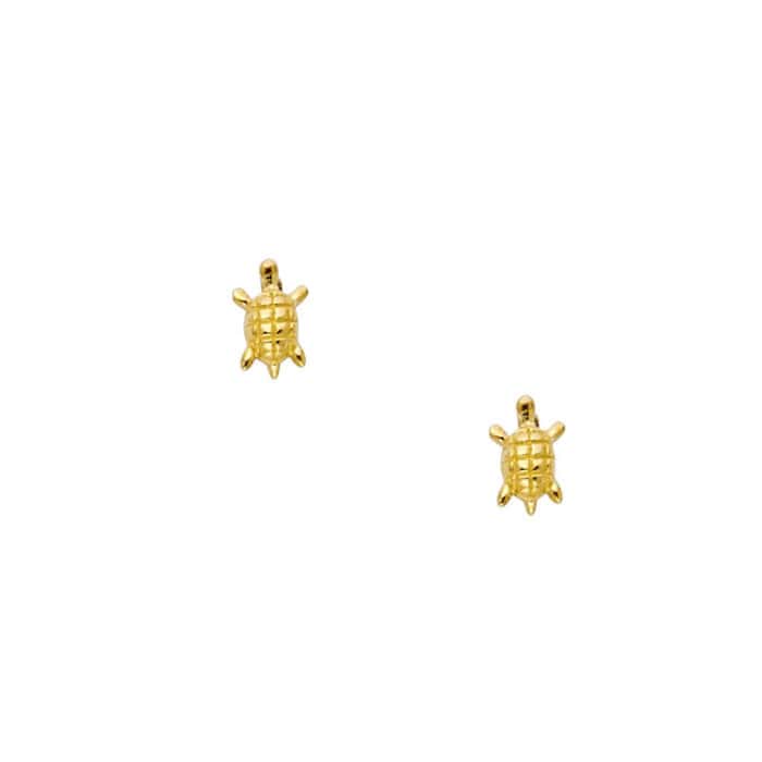 14K Yellow Gold Stud Earrings w/Screw - Image 2