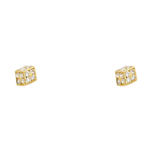 14K Yellow Gold Stud Earrings w/Screw
