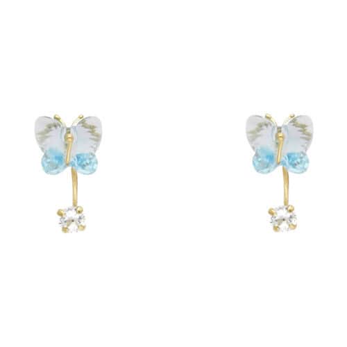 14K Yellow Gold Stud Earrings w/Screw