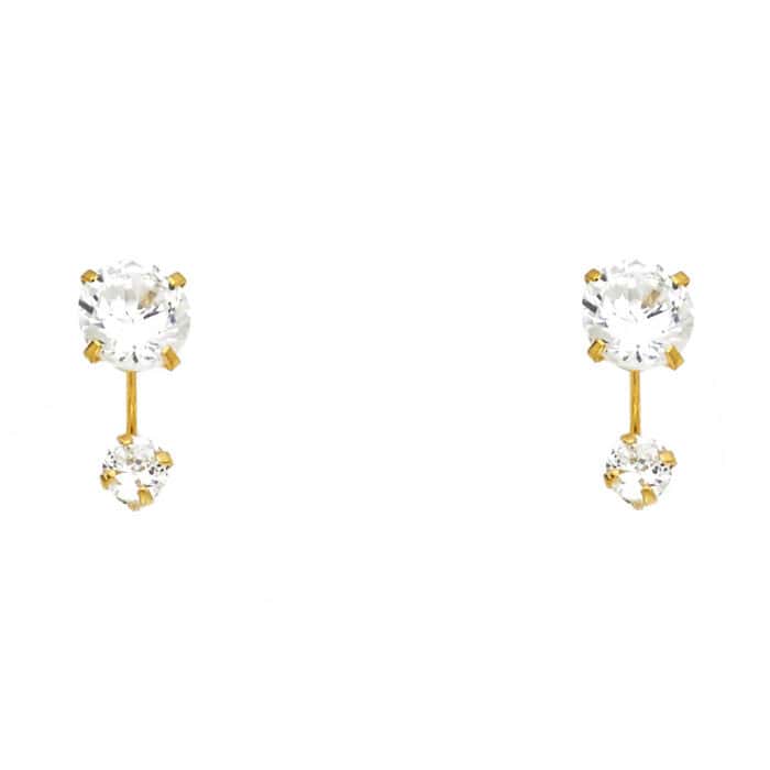 14K Yellow Gold Stud Earrings w/Screw