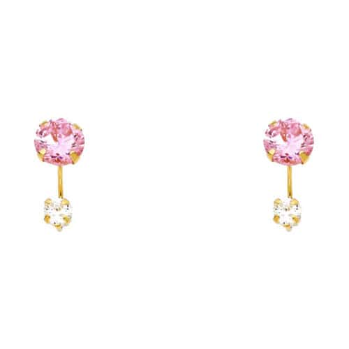14K Yellow Gold Stud Earrings w/Screw