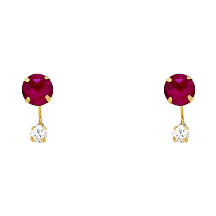14K Yellow Gold Stud Earrings w/Screw