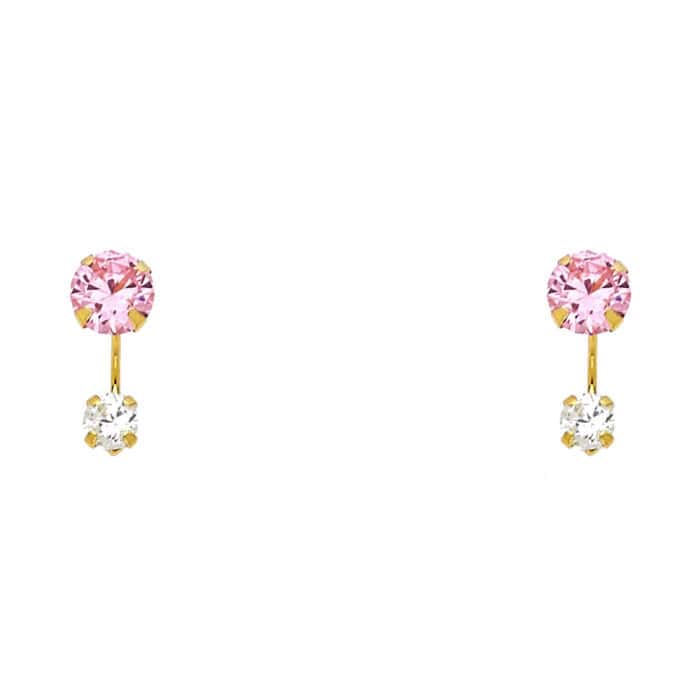 14K Yellow Gold Stud Earrings w/Screw