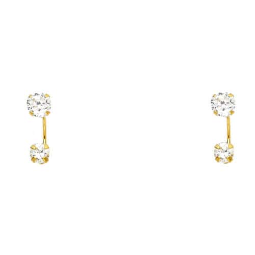 14K Yellow Gold Stud Earrings w/Screw