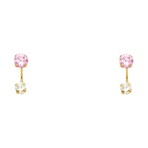 14K Yellow Gold Stud Earrings w/Screw