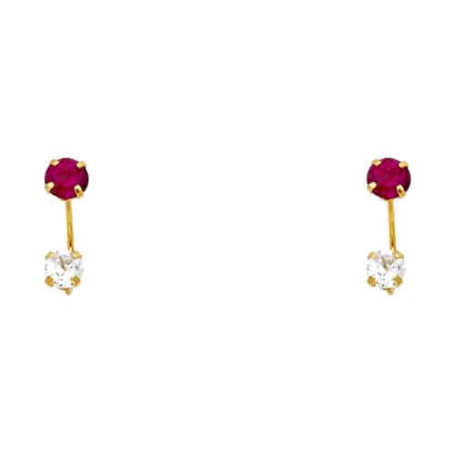 14K Yellow Gold Stud Earrings w/Screw
