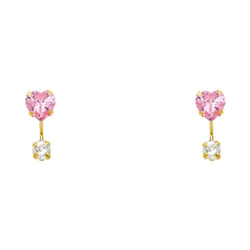 14K Yellow Gold Stud Earrings w/Screw