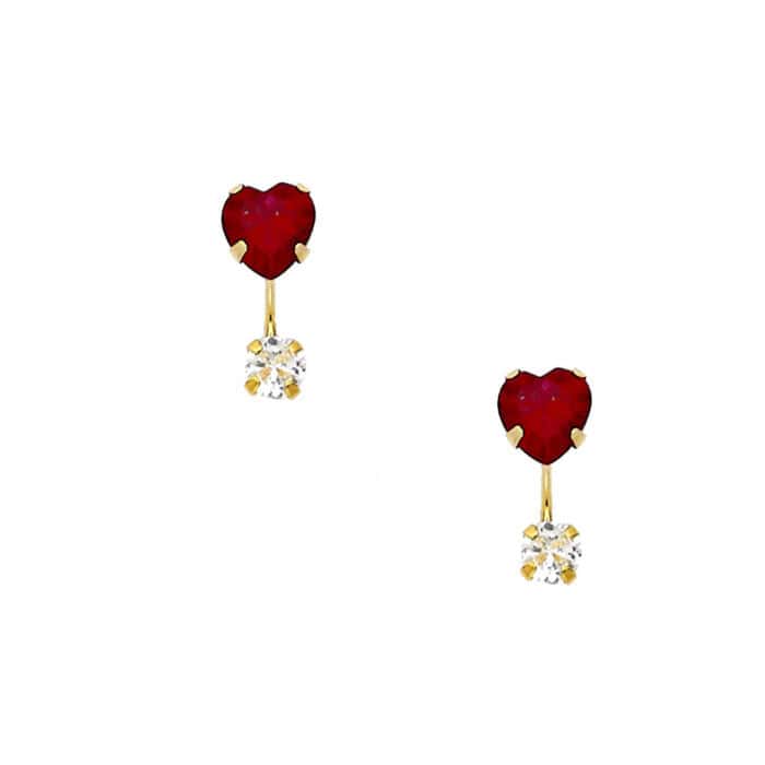 14K Yellow Gold Stud Earrings w/Screw - Image 2