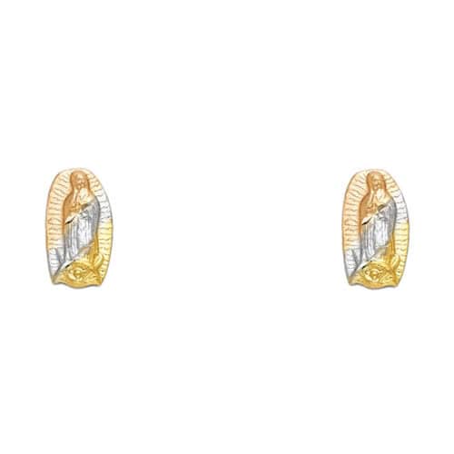 14K Yellow Gold Stud Earrings w/Screw