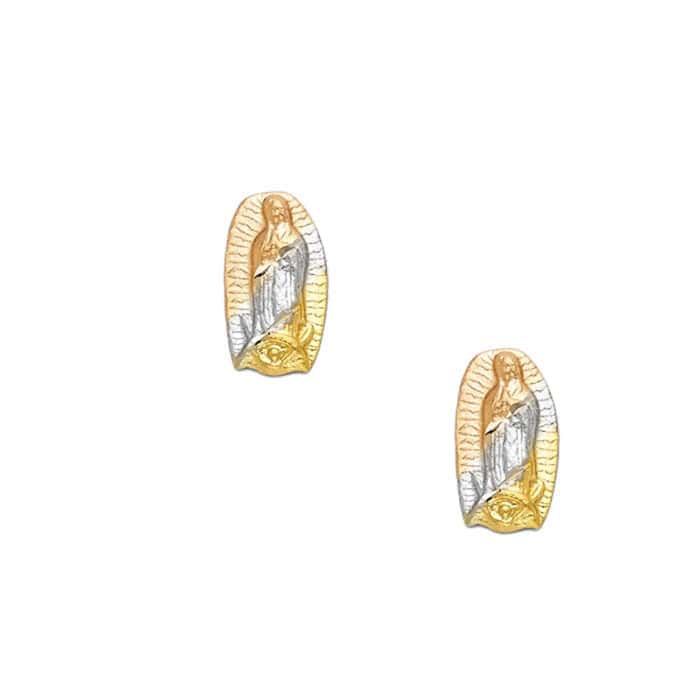 14K Yellow Gold Stud Earrings w/Screw - Image 2