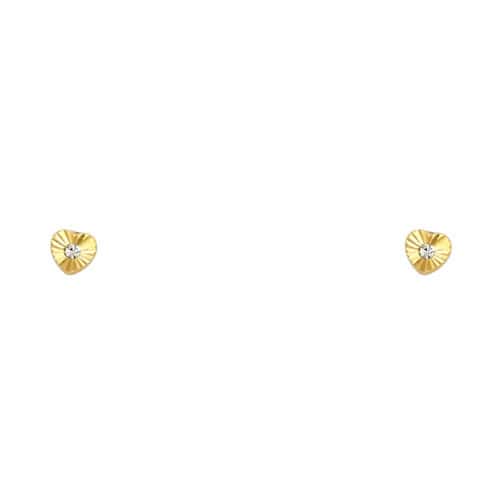 14K Yellow Gold Stud Earrings w/Screw