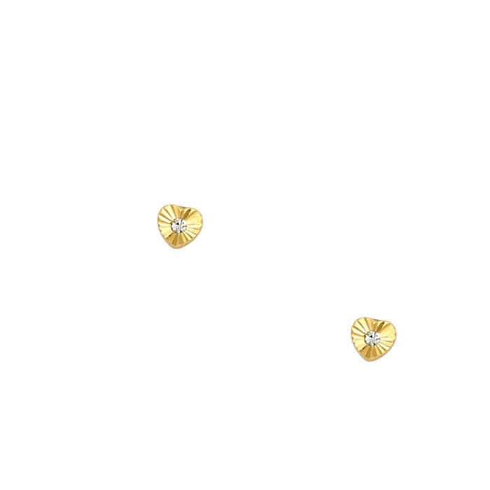 14K Yellow Gold Stud Earrings w/Screw - Image 2