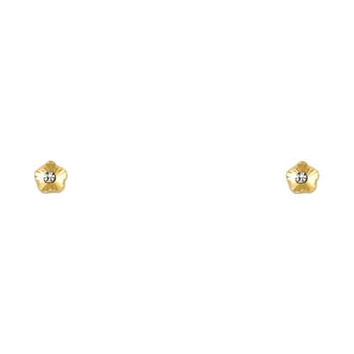 14K Yellow Gold Stud Earrings w/Screw