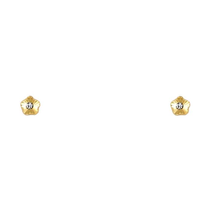 14K Yellow Gold Stud Earrings w/Screw