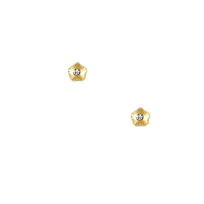 14K Yellow Gold Stud Earrings w/Screw - Image 2