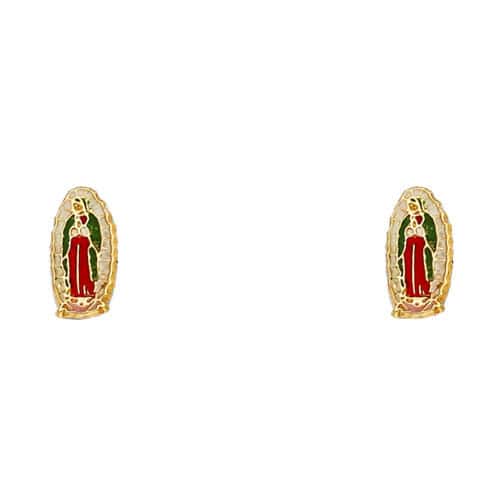14K Yellow Gold Stud Earrings w/Screw