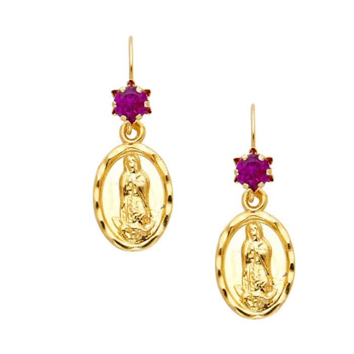 14K Yellow Gold Stud Earrings w/Screw - Image 2