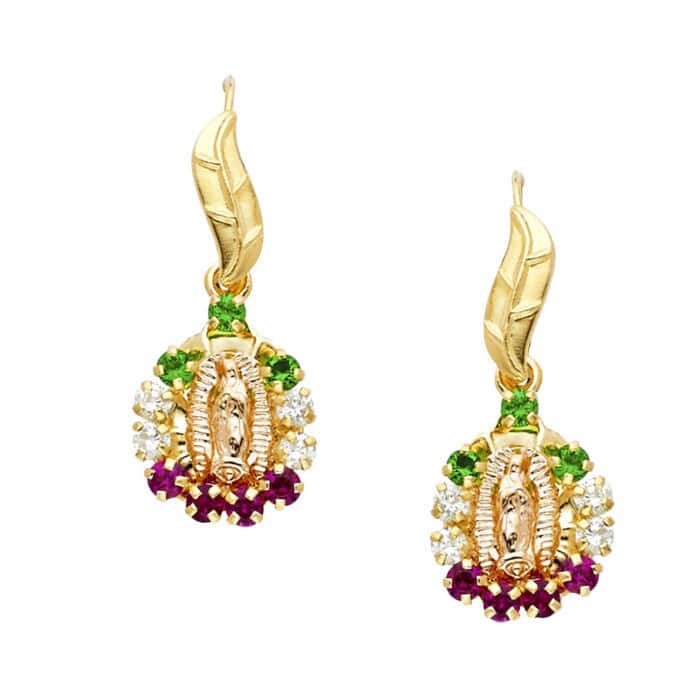 14K Yellow Gold Stud Earrings w/Screw - Image 2