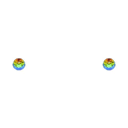 14K Yellow Gold Rainbow RD Cubic Zirconia Stud Earrings w/Screw